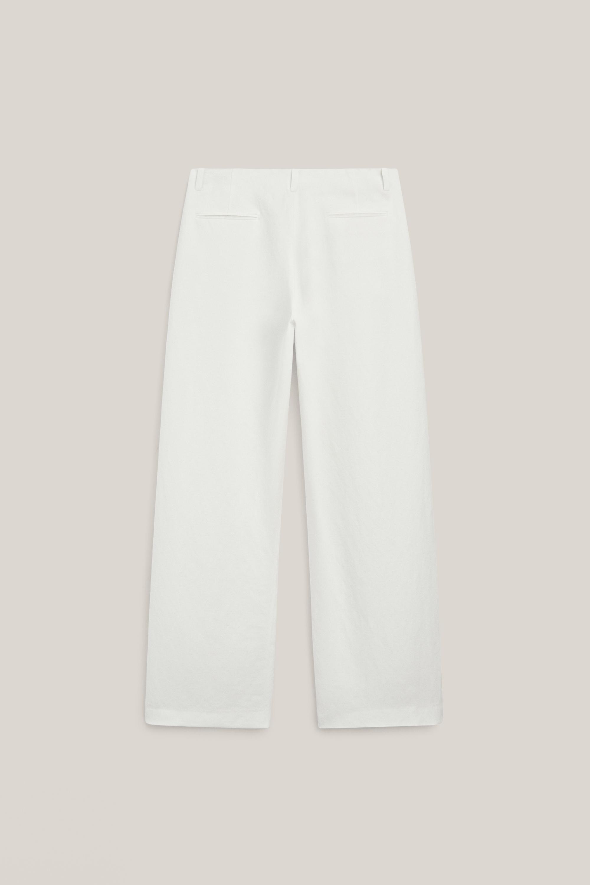 Flowing linen blend trousers with darts - LIMITED EDITION
